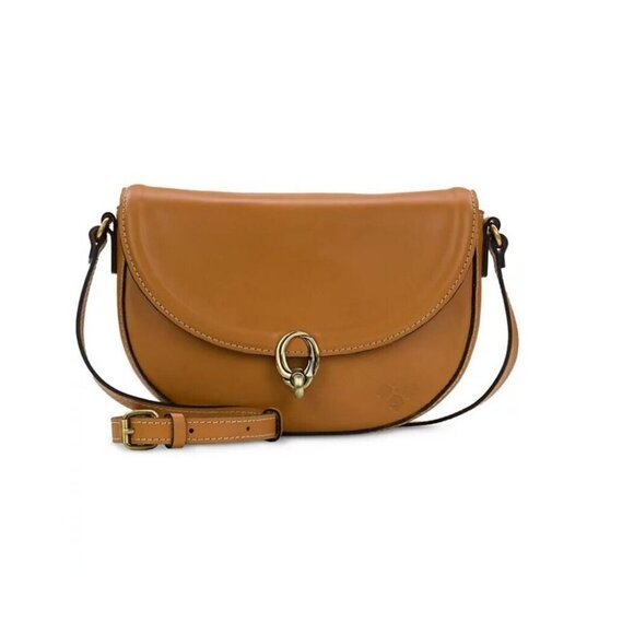 Patricia Nash Valledoria smooth leather small crossbody + Dust bag -Hazelnut/Tan - Picture 1 of 8